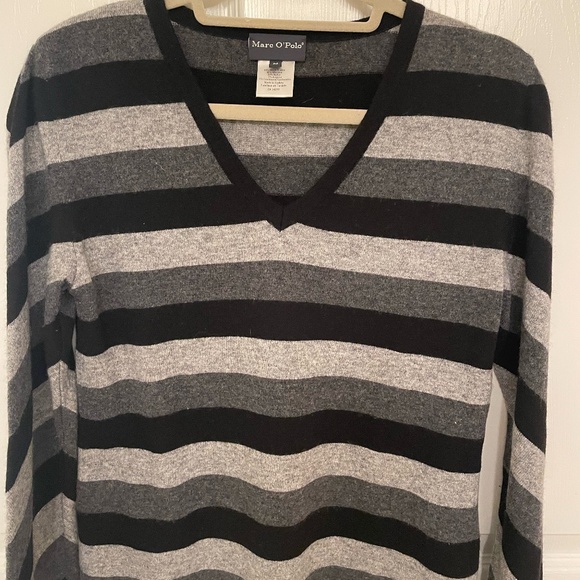 Marc O' Polo stripe sweater made in Turkey wool/viscose/ Angora/cashmere medium - Picture 1 of 6